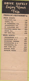 Matchbook Cover - Franklin's Restaurant Statesboro GA