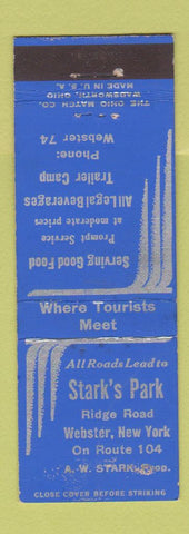 Matchbook Cover - Star's Park Webster NY restaurant low phone #