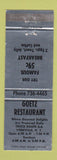Matchbook Cover - Goetz Restaurant Yorkville NY