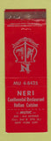 Matchbook Cover - Neri Italian Restaurant New York City WORN