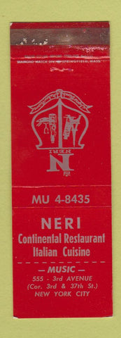 Matchbook Cover - Neri Italian Restaurant New York City WORN