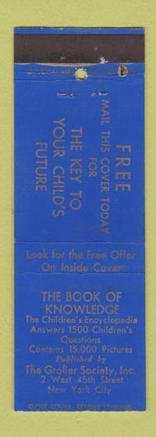 Matchbook Cover - Book Of Knowledge Encyclopedia New York CIty