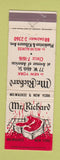 Matchbook Cover - Mr Richard Steak New York City Milwaukee WI