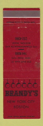Matchbook Cover - Brandy's New York City Boston MA