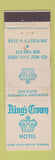 Matchbook Cover - King's Crown Hotel New York City WEAR