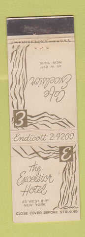 Matchbook Cover - Excelsior Hotel New York City