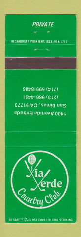 Matchbook Cover - Via Verde Country Club San Dimas CA