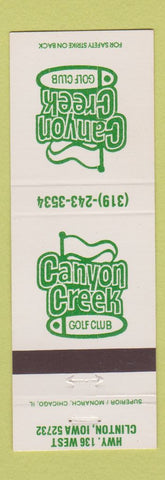 Matchbook Cover - Canyon Creek Golf Club Clinton IA