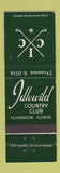 Matchbook Cover - Idlewild Country Club Flossmoor IL