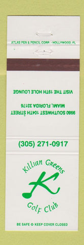 Matchbook Cover - Killian Greens Golf Club Miami FL