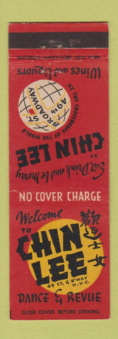 Matchbook Cover - Chin Lee Chinese Restaurant New York City