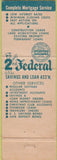 Matchbook Cover - 2nd Federal Savings Loan Homewood Monroeville
