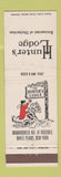 Matchbook Cover - Hunter's Lodge White Plains NY WEAR