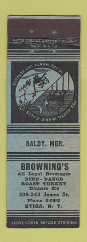Matchbook Cover - Brown's Restaurant Utica NY