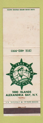 Matchbook Cover - Pine Tree Point Lodge Alexandria Bay NY WORN