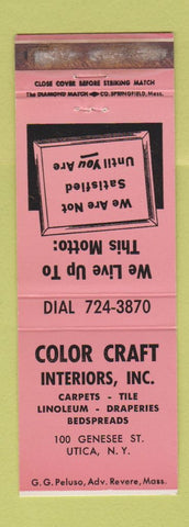 Matchbook Cover - Color Craft Interios Utica NY PINK WORN
