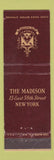 Matchbook Cover - The Madison New York City