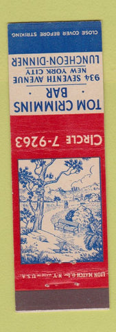 Matchbook Cover - Tom Crimmins Bar New York City
