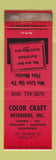 Matchbook Cover - Color Craft Interios Utica NY ORANGE WORN