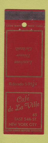 Matchbook Cover - Cafe De La Ville New York City