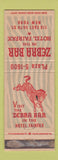 Matchbook Cover - Zebra Bar Hotel Fairfax New York City WORN