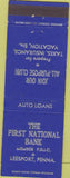 Matchbook Cover - First National Bank Leesport PA