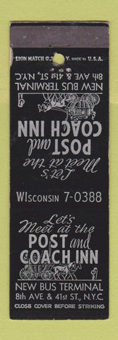 Matchbook Cover - Post and Coach New York CIty