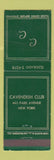 Matchbook Cover - Cavendish Club New York City WEAR