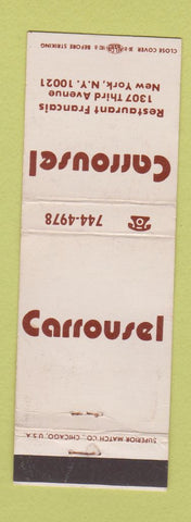 Matchbook Cover - Carrousel New York City French Restaurant