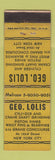 Matchbook Cover - Geo Lolis Auto Repair New York City REX WEAR