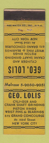 Matchbook Cover - Geo Lolis Auto Repair New York City REX WEAR