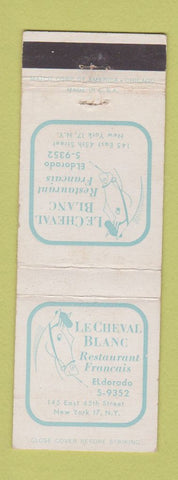 Matchbook Cover - Le Cheval Blanc French Restaurant New York City WEAR