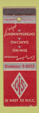 Matchbook Cover - Cora and Irene Stephens New York City Restaurant