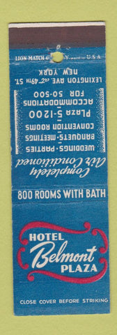 Matchbook Cover - Hotel Belmont Plaza New York City