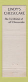Matchbook Cover - Lindy's Restaurant New York City