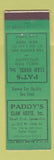 Matchbook Cover - Paddy's Clam House New York City