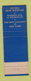 Matchbook Cover - Hotel New Weston New York City