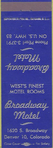 Matchbook Cover - Broadway Motel Denver CO
