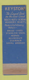 Matchbook Cover - Keystone Bolt and Nut New York City WEAR