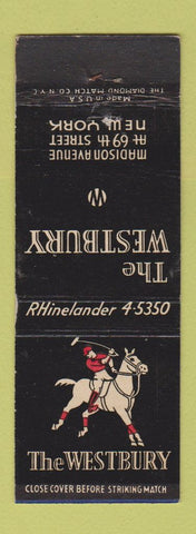 Matchbook Cover - Westbury New York City Hotel