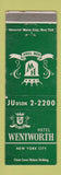 Matchbook Cover - Hotel Wentworth New York City WEAR