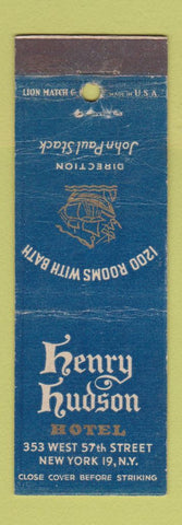Matchbook Cover - Henry Hudson Hotel New York City WORN