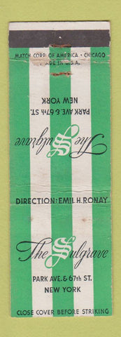 Matchbook Cover - Sulgrave Hotel New York City WEAR