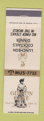 Matchbook Cover - Gibson Cafe New York City WEAR