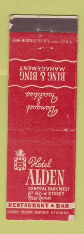 Matchbook Cover - Hotel Alden New York City WEAR