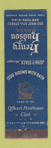 Matchbook Cover - Henry Hudson Hotel New York City