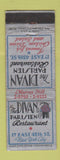 Matchbook Cover - Divan Parisien French Restaurant New York City WORN