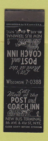 Matchbook Cover - Post and Coach New York CIty