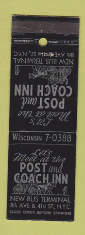 Matchbook Cover - Post and Coach New York CIty