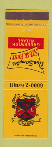 Matchbook Cover - Dan Stampler's Steak Joint New York City